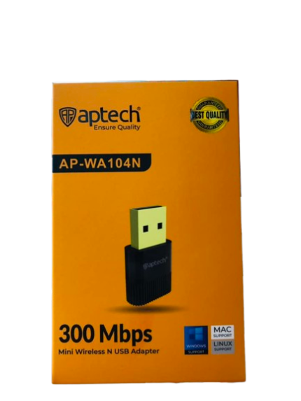 Aptech AP-WA104N 300Mbps Wireless Wifi USB Adapter
